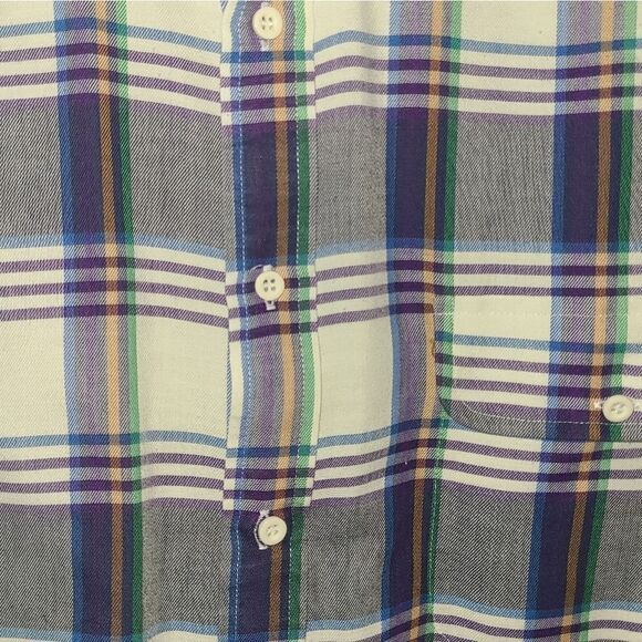 Van Heusen Sportswear Men's Purple Stripe Plaid Long Sleeve Button Down Shirt - Picture 6 of 8